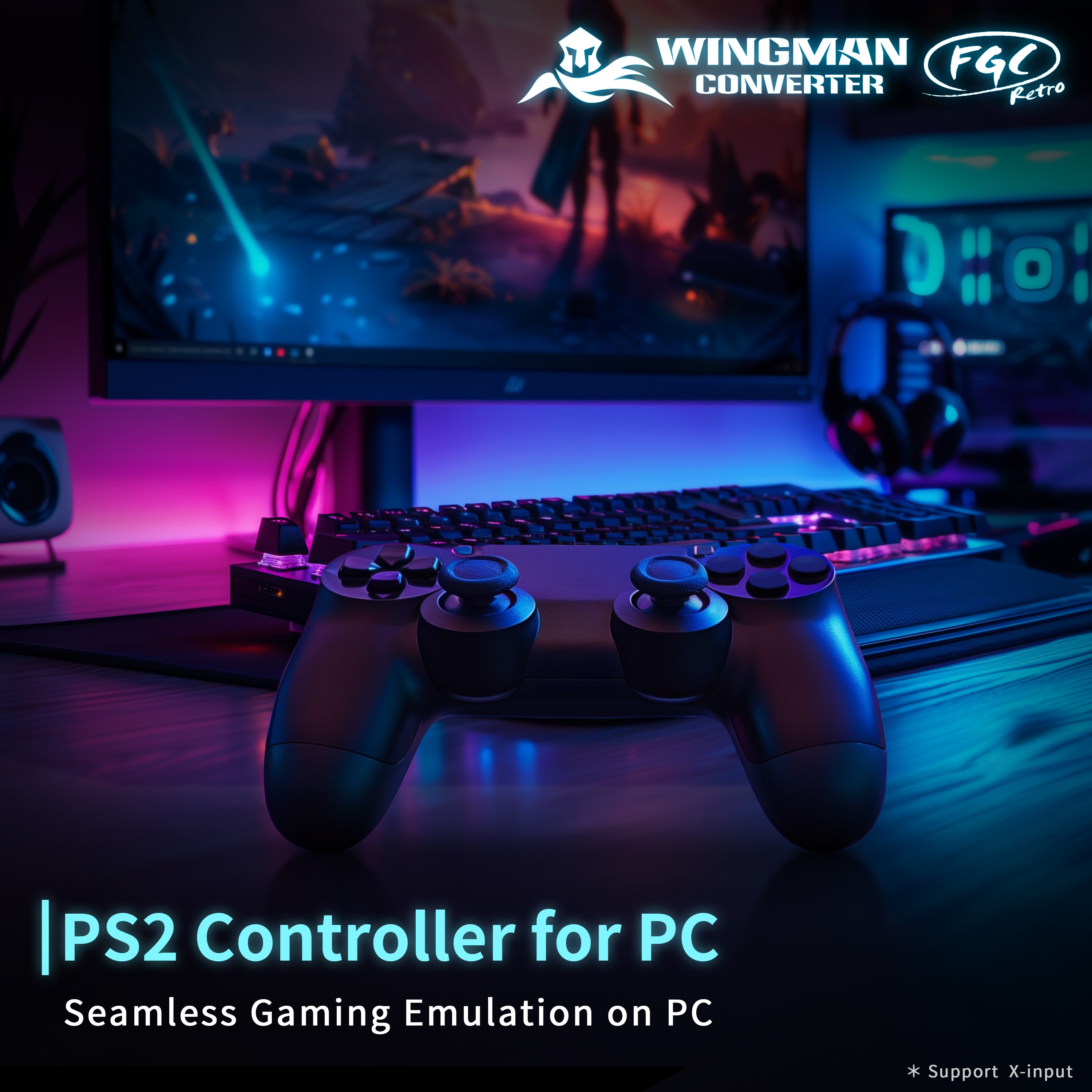 Using a PS2 controller for seamless gaming emulation on PC